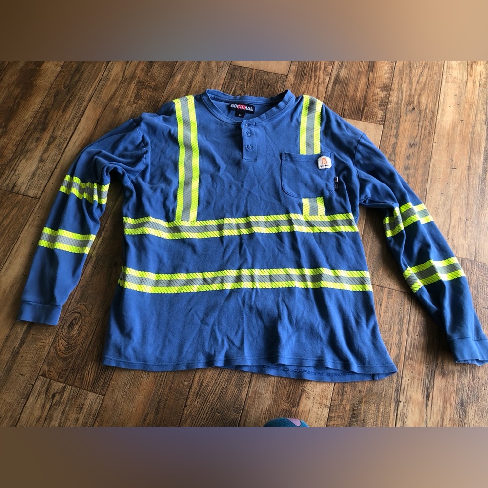 Bocomal Mens Shirt XL Fire Resistant FR High Vis Cat 2 Blue Long Sleeve